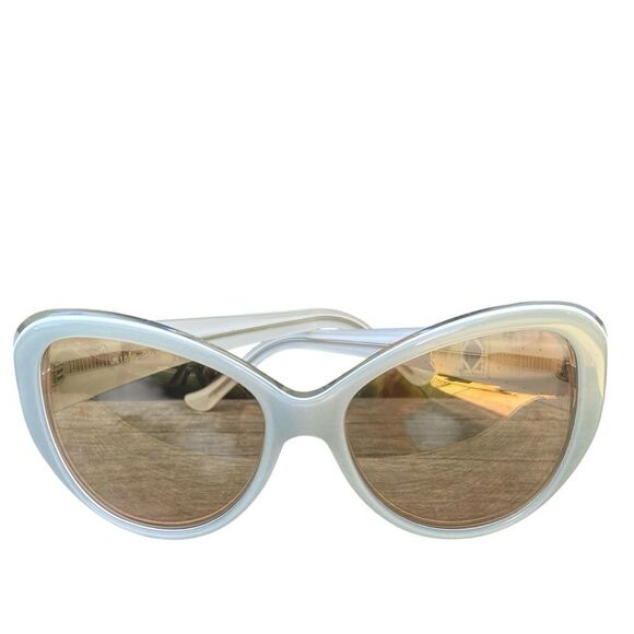 JUDITH LEIBER HEMATITE JL1686 Iridescent Gold Mirrored Jewel Crystal Sunglasses
